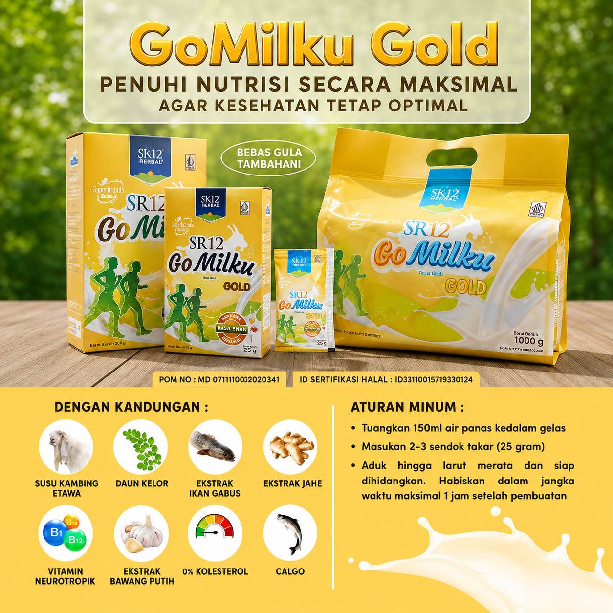 Gomilku Gold SR12 Susu Kambing Etawa Susu Lansia Menjaga Kesehatan Tulang