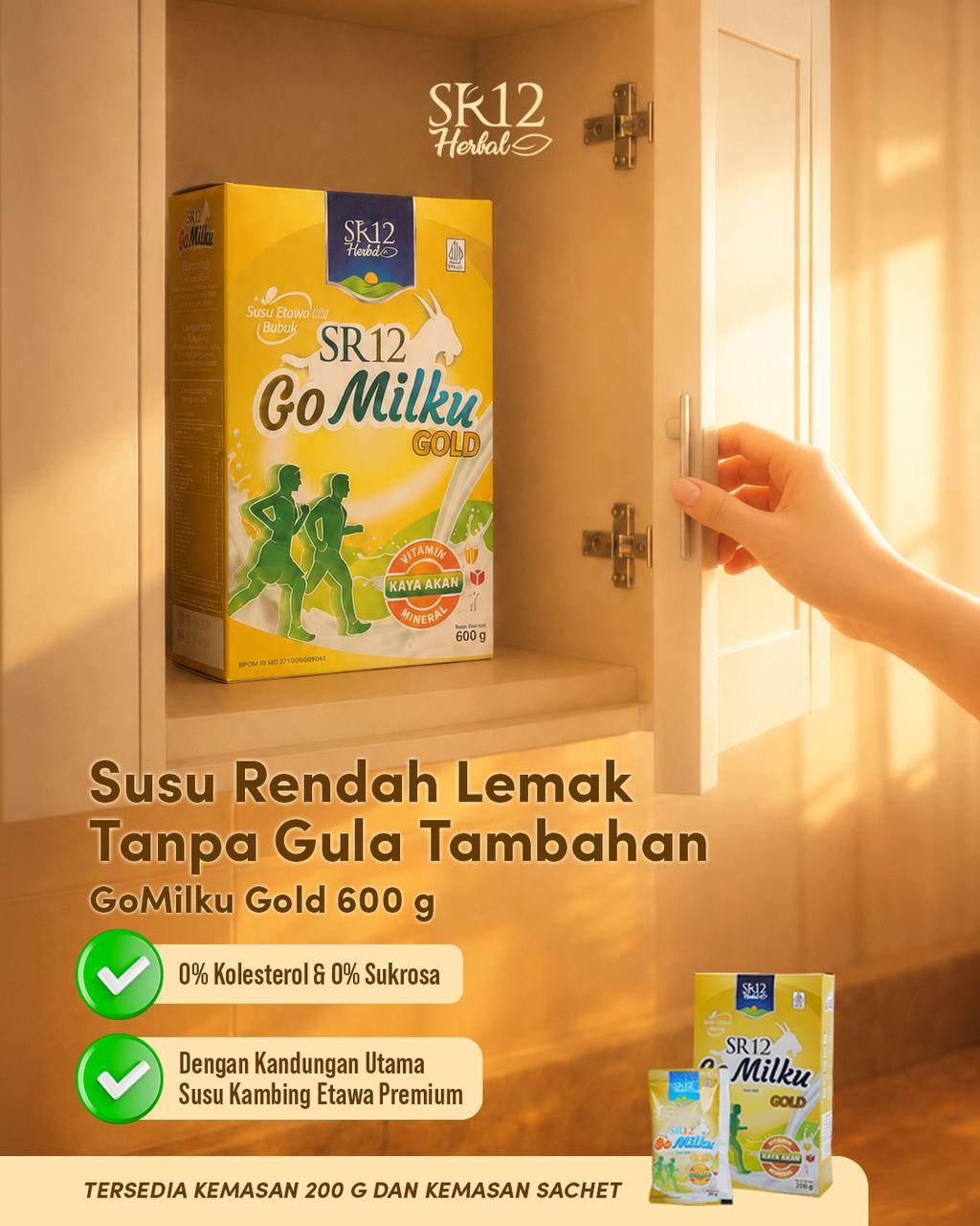 Gomilku Gold SR12 Susu Kambing Etawa Susu Lansia Menjaga Kesehatan Tulang