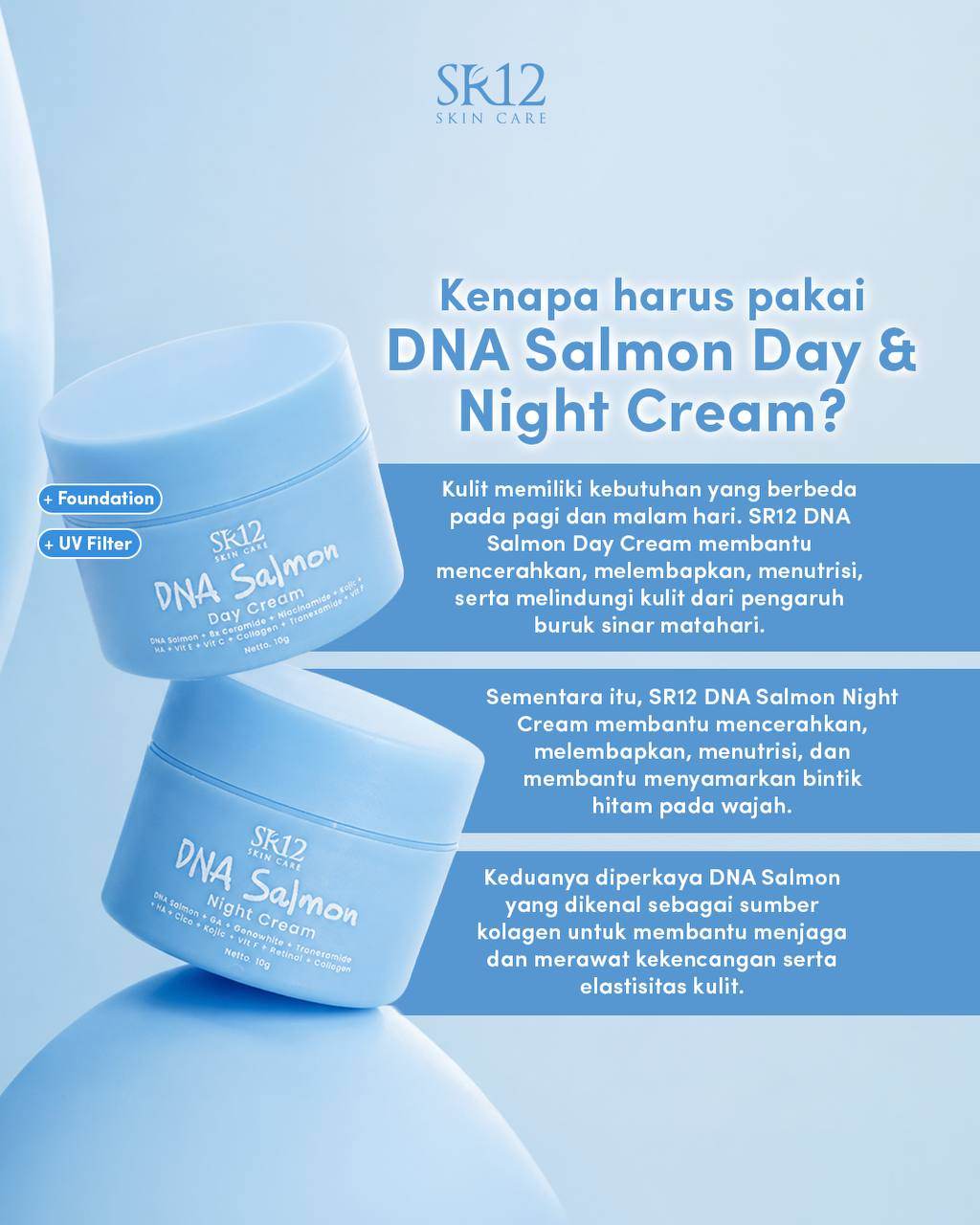 SR12 DNA Salmon Package Paket Perawatan Wajah Glowing Cerah dan Lembab