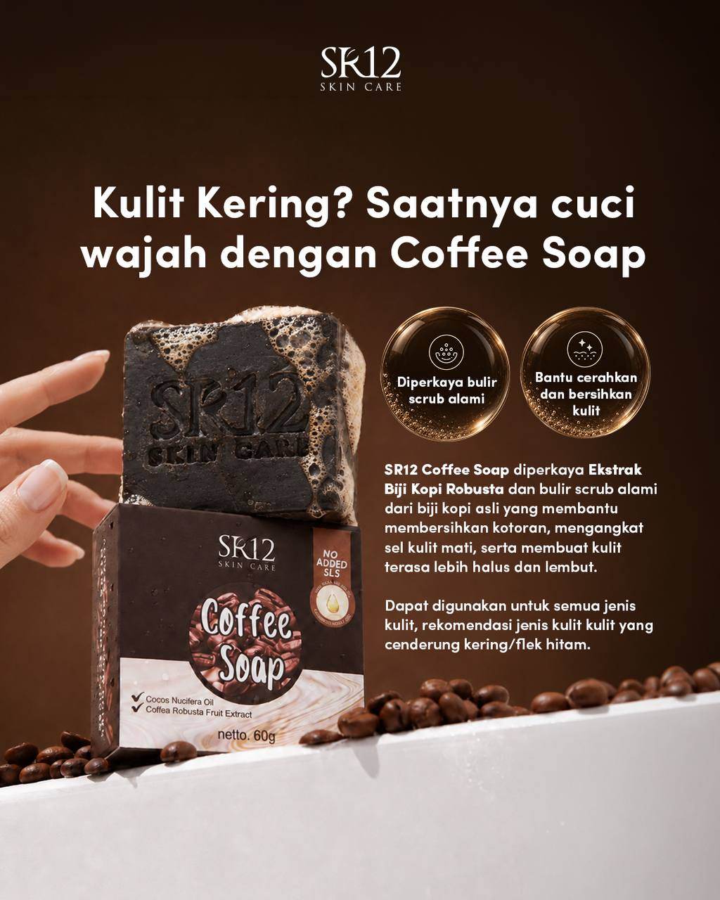 Sabun Batang SR12 Series (Coffee / Honey / Rice / Bulus / DNA SAlmon)