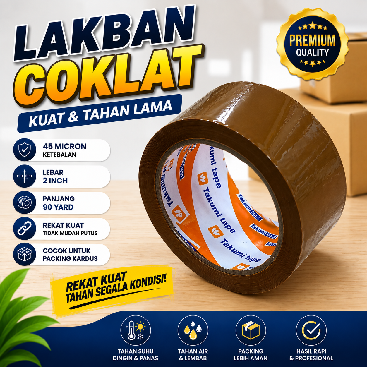 Lakban Coklat 48 mm 90 Yard