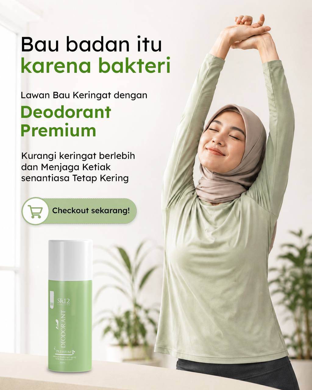 Deodorant Ampuh Mengatasi Bau Badan Dan Mengatasi Keringat Berlebih Pada Ketiak/ Non Alkohol Dan Non Parfume
