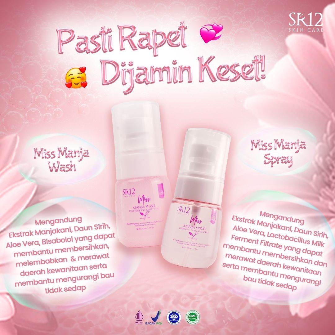 Manjakani SR12 (Kapsul / Pil / Miss Manja Wash & Spray) Atasi Keputihan Promil Perapat Dan Pelancar Haid
