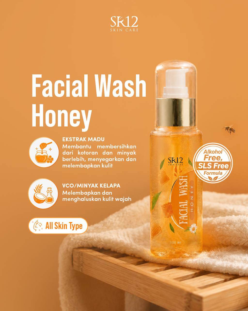 Facial Wash SR12 Series (Coffee / Green Tea / Honey / Bulus / Facial Foam Glutation)