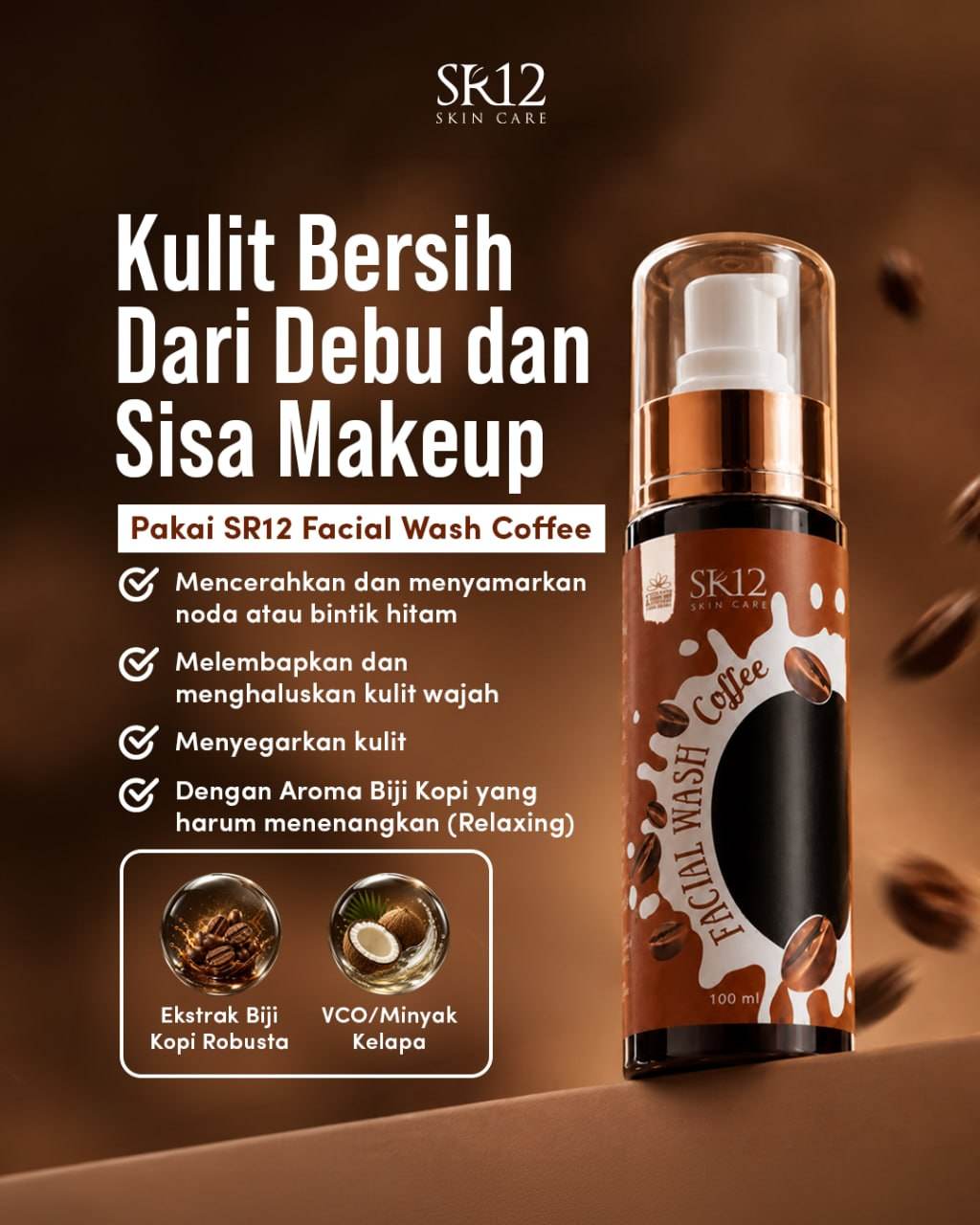 Facial Wash SR12 Series (Coffee / Green Tea / Honey / Bulus / Facial Foam Glutation)
