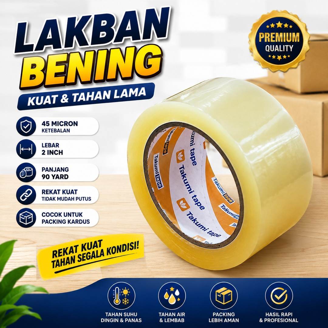 Lakban Bening 48 mm 90 Yard