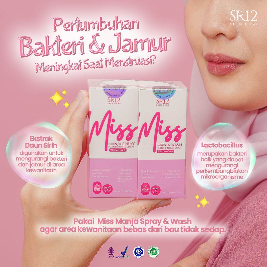 Manjakani SR12 (Kapsul / Pil / Miss Manja Wash & Spray) Atasi Keputihan Promil Perapat Dan Pelancar Haid
