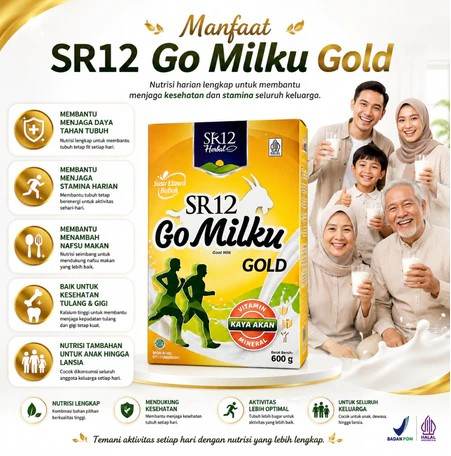 Gomilku Gold SR12 Susu Kambing Etawa Susu Lansia Menjaga Kesehatan Tulang