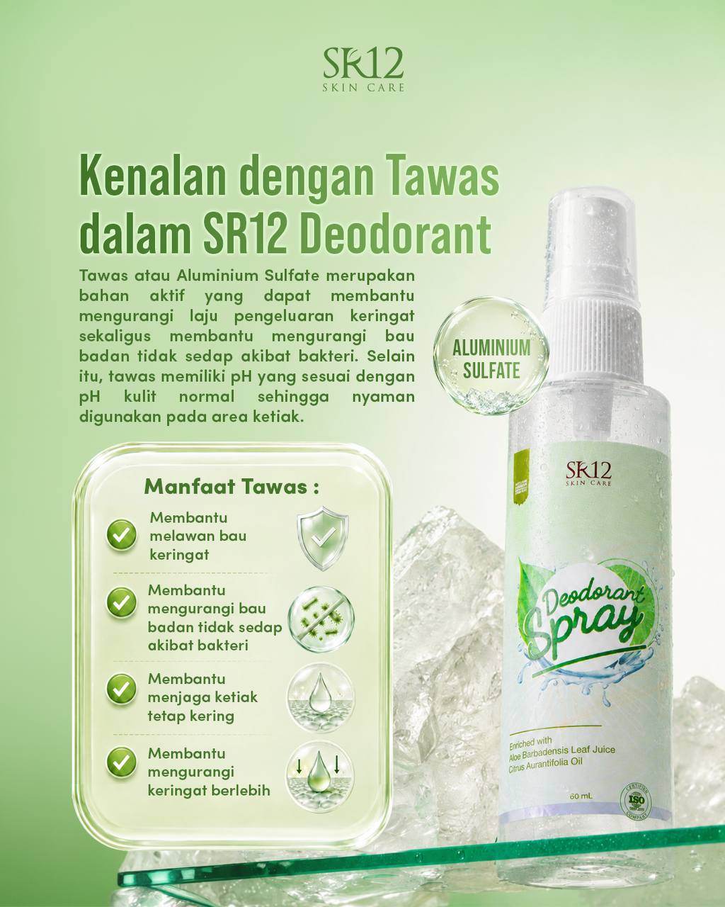 Deodorant Ampuh Mengatasi Bau Badan Dan Mengatasi Keringat Berlebih Pada Ketiak/ Non Alkohol Dan Non Parfume
