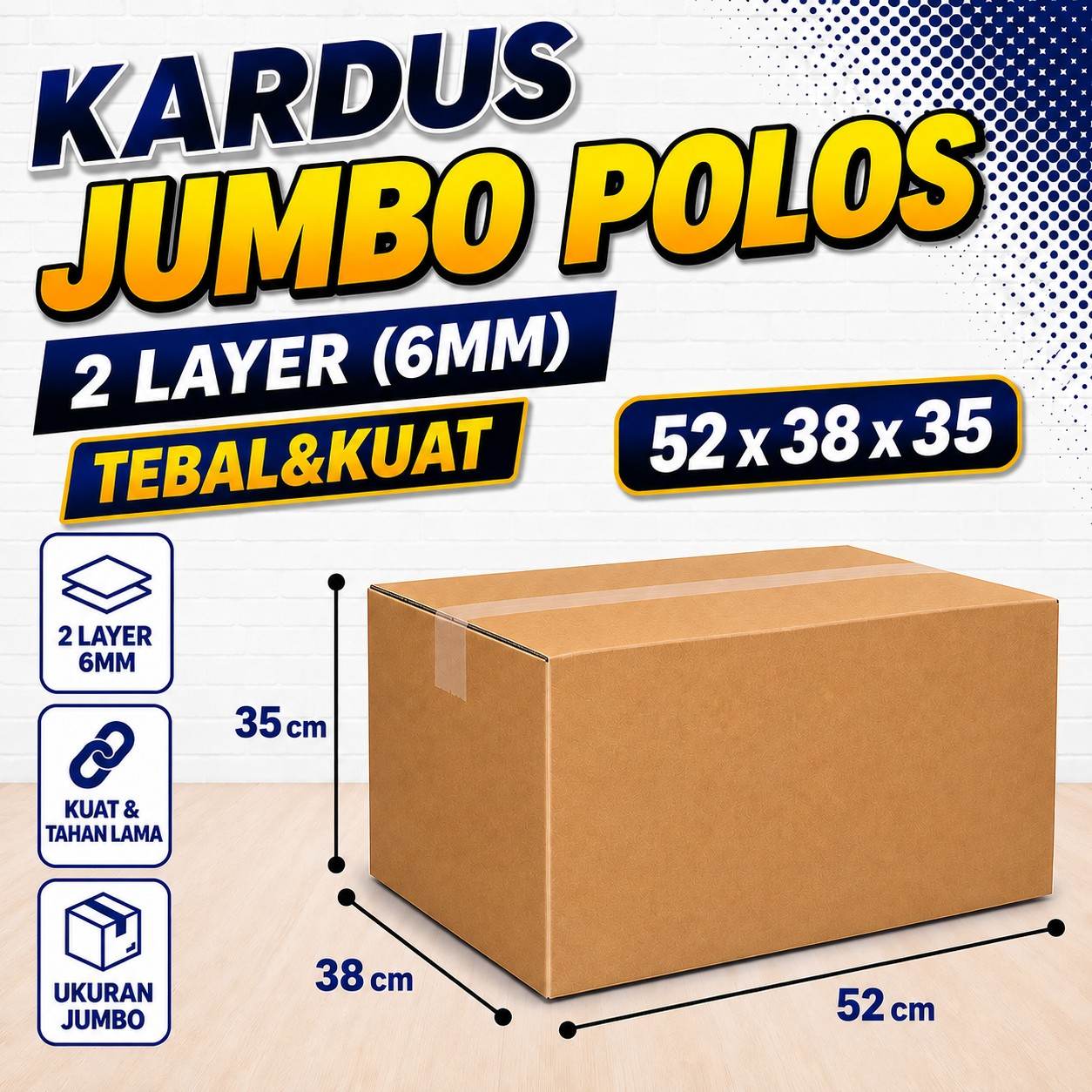Kardus Besar Packing Pindahan 52x38x35 Double Layer