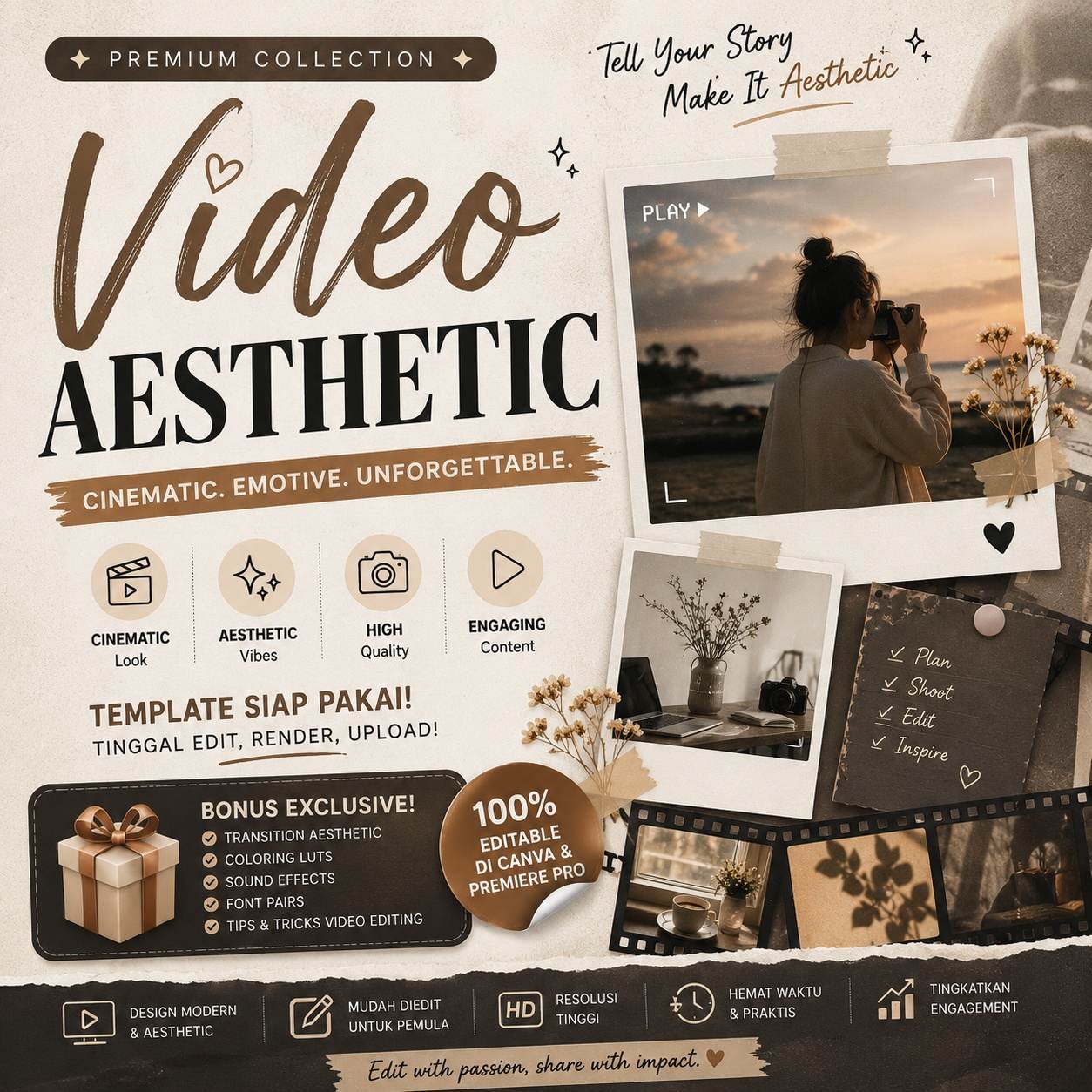 400 video aesthetic langsung pakai