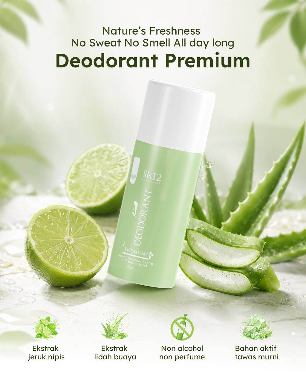 Deodorant Ampuh Mengatasi Bau Badan Dan Mengatasi Keringat Berlebih Pada Ketiak/ Non Alkohol Dan Non Parfume